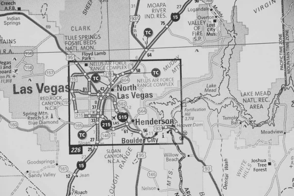 Mapa Las Vegas Tło Usa Podróże — Zdjęcie stockowe