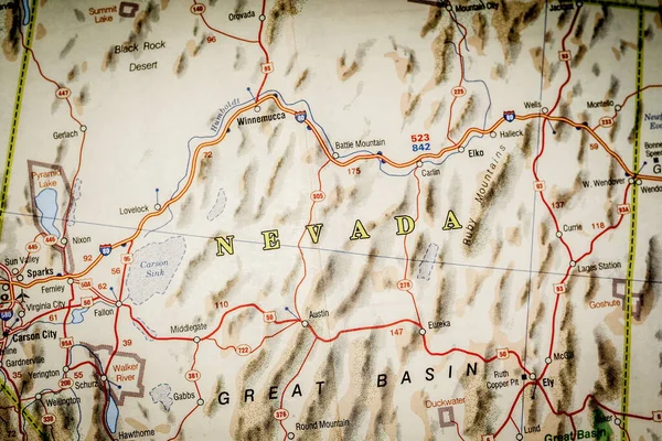 Nevada Mapě — Stock fotografie