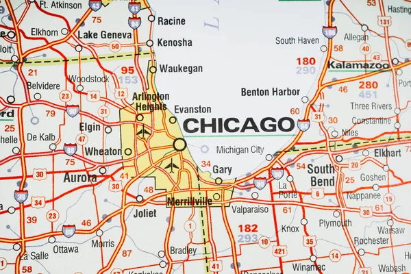 Chicago Sur Carte — Photo