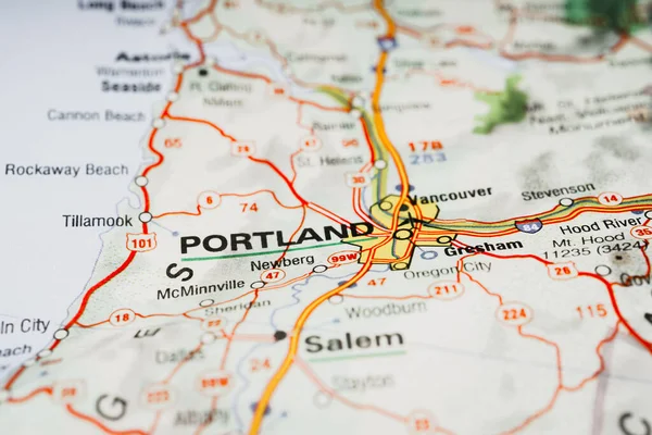 Portland Mapa — Fotografia de Stock