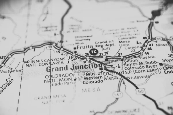 Grand Junction Usa Karta Resa Bakgrund — Stockfoto