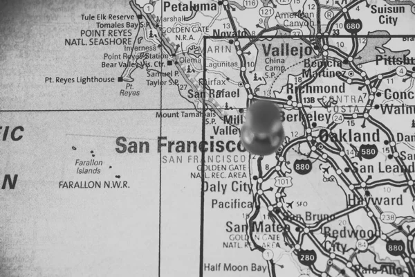 San Francisco Usa Carte Atlas Voyage Contexte — Photo