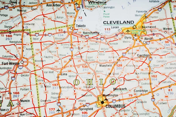 Ohio Usa Térkép Háttér — Stock Fotó