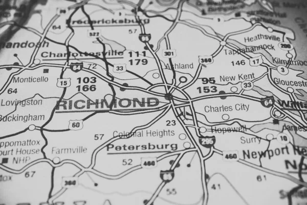 Richmond Mapa Fondo Viaje — Foto de Stock