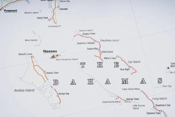 Bahamas Mapa Fondo Viaje — Foto de Stock