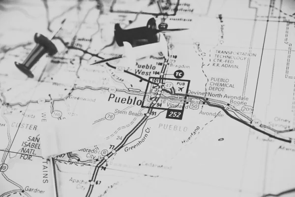 Pueblo Eua Mapa Viagem Fundo — Fotografia de Stock