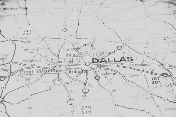 Dallas Mapa Fondo Viaje —  Fotos de Stock