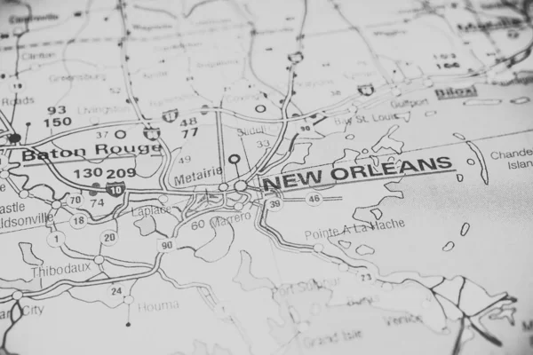 New Orleans Usa Map Background — Stock Photo, Image