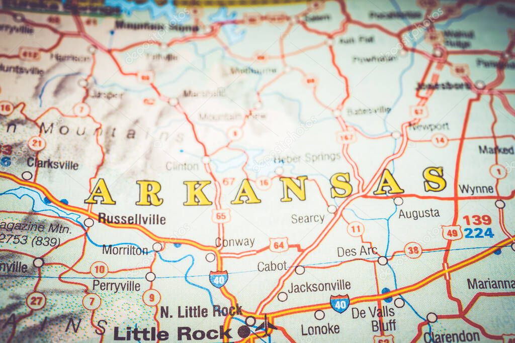 Arkansas state on map