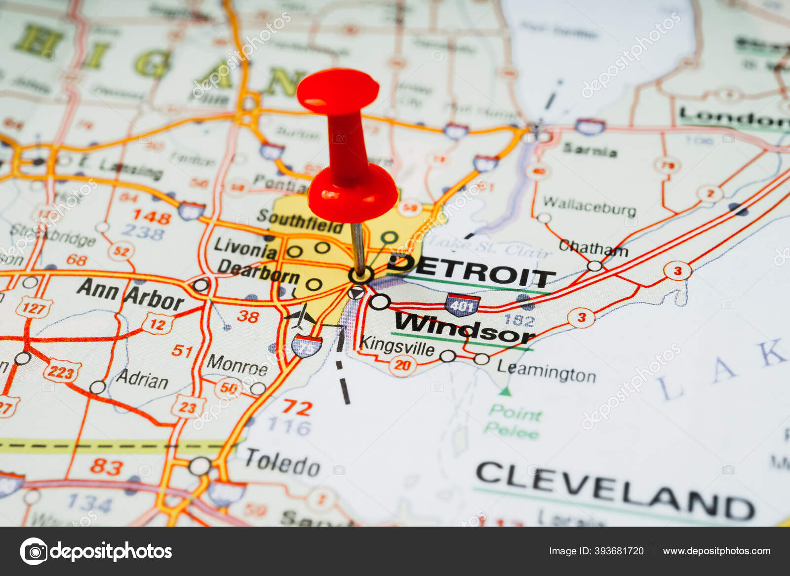Detroit Usa Map Stock Photo by ©aallm 393681720