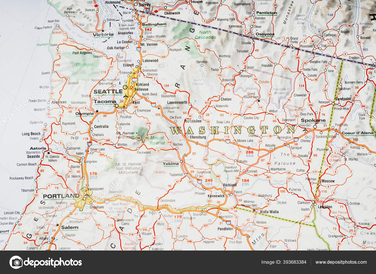 Seatle Washington Map Stock Photo by ©aallm 393683384