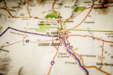 El Paso Mexico map background clipart