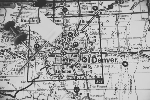 Denver Usa Mapa Fondo Viaje — Foto de Stock