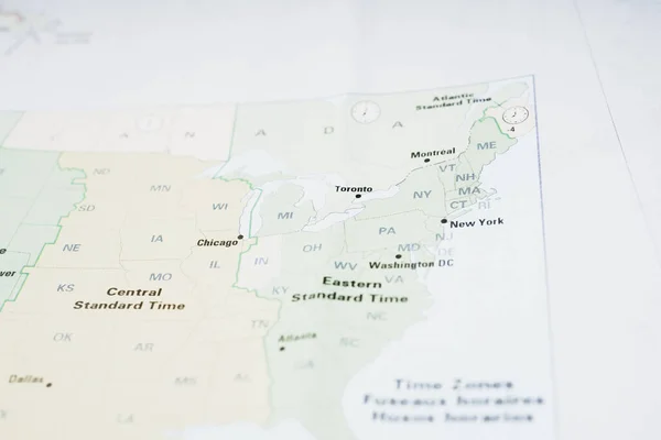 Χάρτης Φόντου Χρονικής Ζώνης Των Ηπα — Φωτογραφία Αρχείου