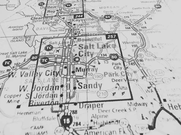 Salt Lake City Usa Mapa Fondo — Foto de Stock