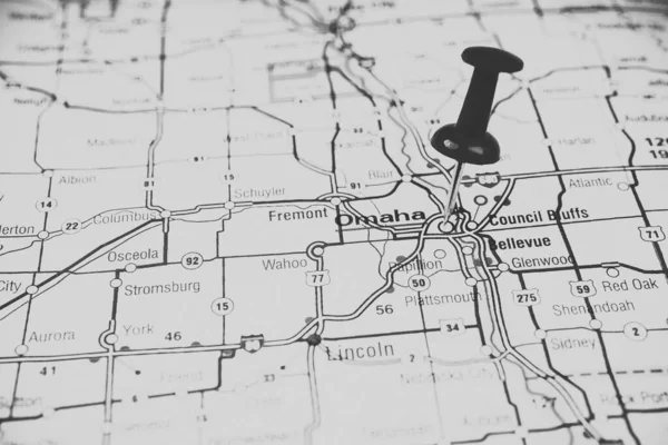 Omaha Interaktív Térképen — Stock Fotó