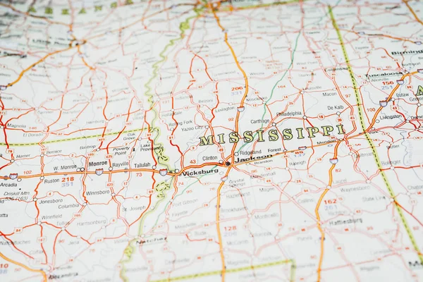 Mississippi Usa Karta Bakgrund — Stockfoto