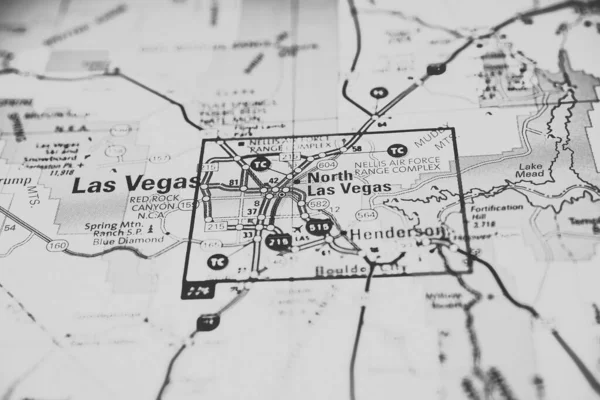 Las Vegas Kaart Usa Achtergrond Reizen — Stockfoto