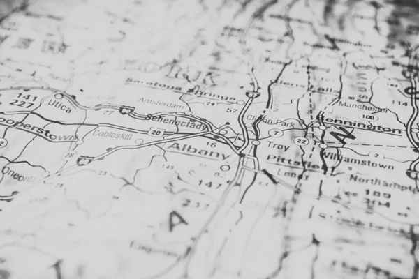 地图上的奥尔巴尼 — 图库照片