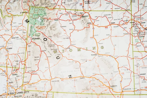 Wyoming Estado Mapa — Foto de Stock