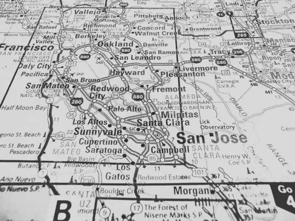 San Jose Sulla Mappa Stati Uniti — Foto Stock