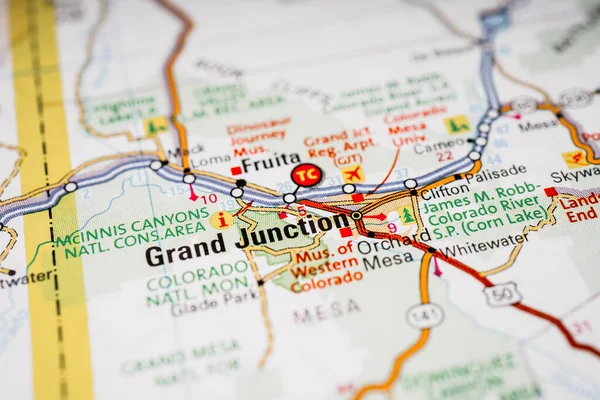 Grand Junction Usa Map Travel Background — Stock Photo, Image