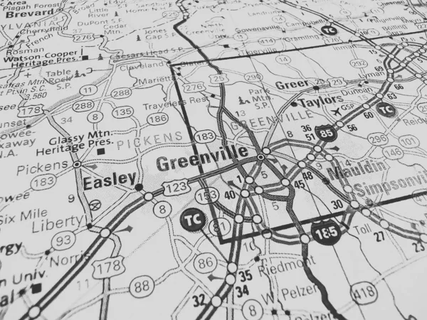 Greenville Sulla Mappa Usa — Foto Stock