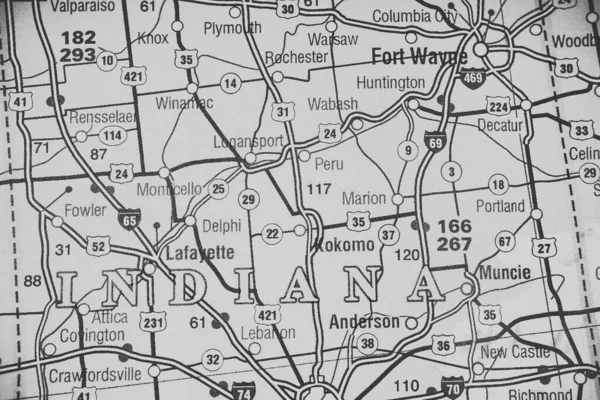 Indiana Usa Mapa Fondo —  Fotos de Stock
