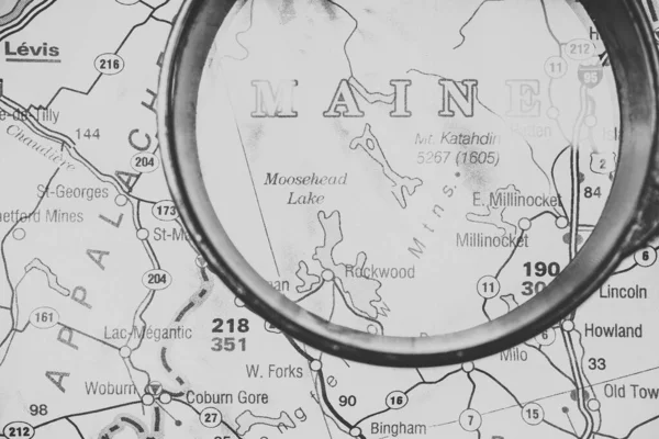 Maine State Auf Der Karte — Stockfoto