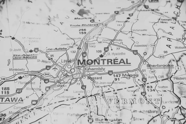 Montreal Mapa Canadá — Fotografia de Stock