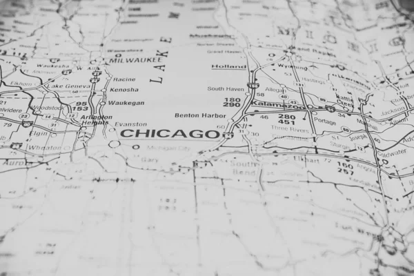 Chicago Sulla Mappa — Foto Stock