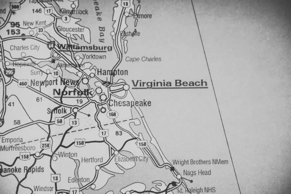 Norfolk Mapa Fondo Viaje — Foto de Stock