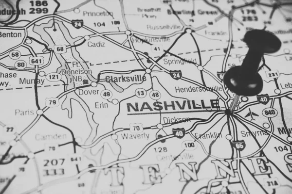 Nashville Pozadí Mapy Usa — Stock fotografie