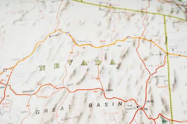 Nevada Mapa — Fotografia de Stock