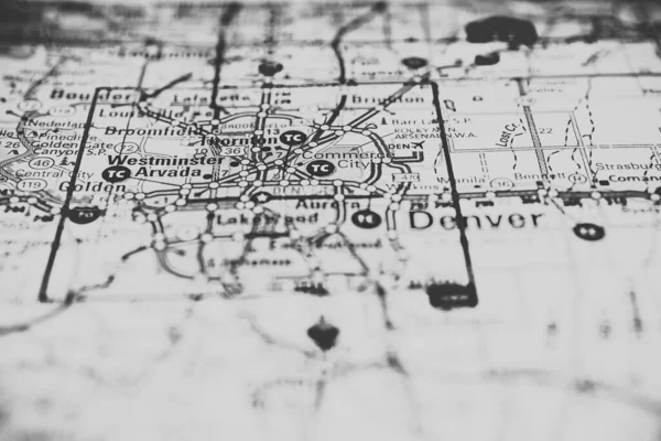 Denver Usa Map Travels Background — стокове фото