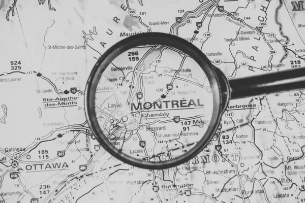 Μόντρεαλ Στον Χάρτη Του Καναδά — Φωτογραφία Αρχείου