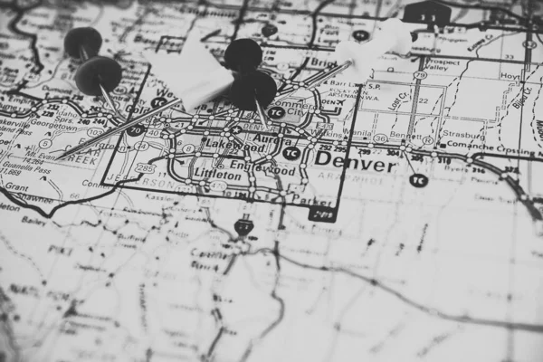 Denver Usa Mapa Fondo Viaje — Foto de Stock