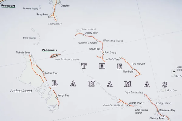 Bahamas Mapa Fundo Viagem — Fotografia de Stock