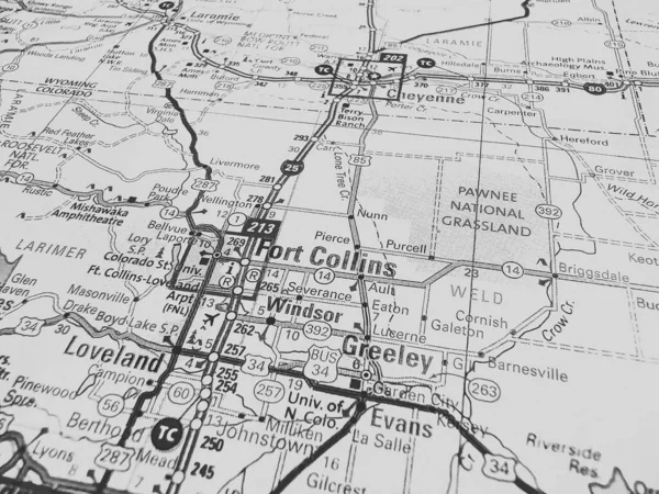 Fort Collins Usa Mapa Fondo —  Fotos de Stock