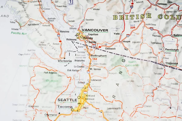 Vancouver Kartan — Stockfoto