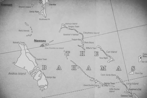 Bahamas Mapa Fundo Viagem — Fotografia de Stock