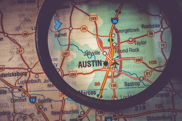 Austin Usa Mapa Viagens Fundo — Fotografia de Stock