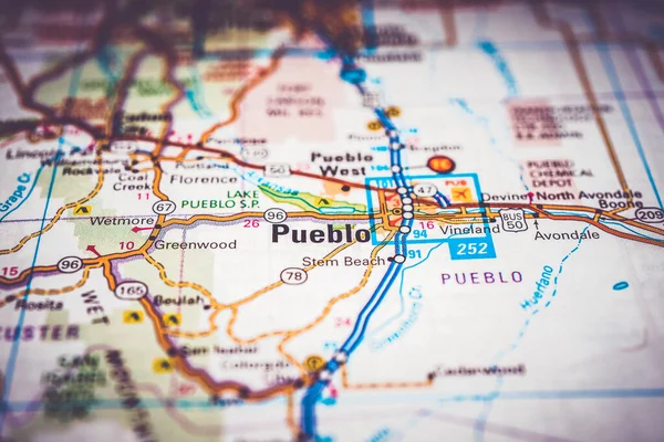 Pueblo Usa Carte Arrière Plan Voyage — Photo