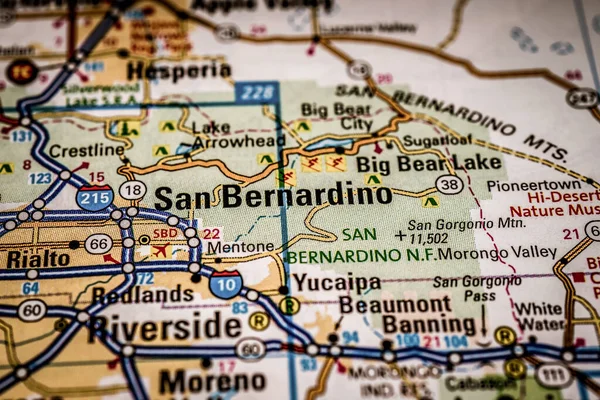 San Bernardino Estados Unidos Mapa Viagens Fundo — Fotografia de Stock