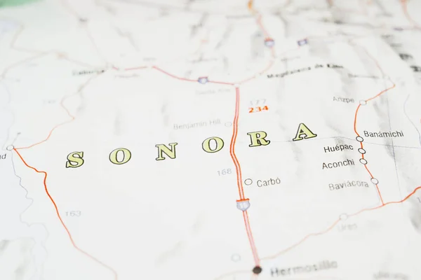 Sonora Mexico Map Travel Background — Stock Photo, Image