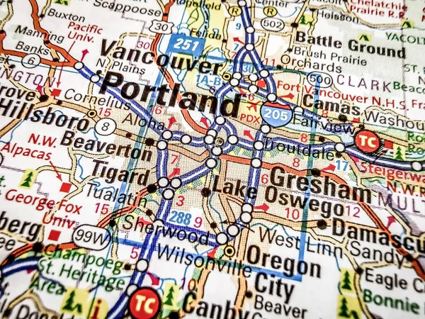 Portland Usa Map Background — Stock Photo, Image