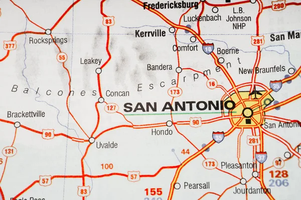 San Antonio Usa Mapa Antecedentes —  Fotos de Stock