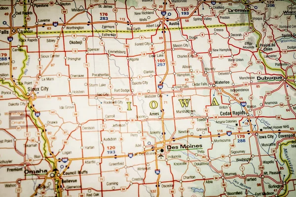 Iowa Staat Kaart — Stockfoto
