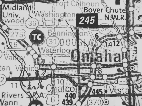 Omaha Kaart Van Verenigde Staten — Stockfoto