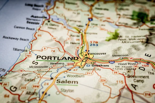 Portland Mapa — Fotografia de Stock